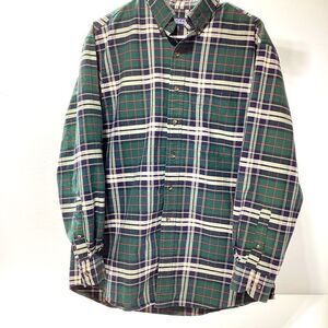 Land’s End Button Up Cotton Plaid Shirt